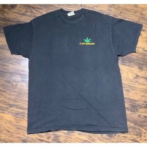 Plant Manager Embroidered T-Shirt Mens XL Black